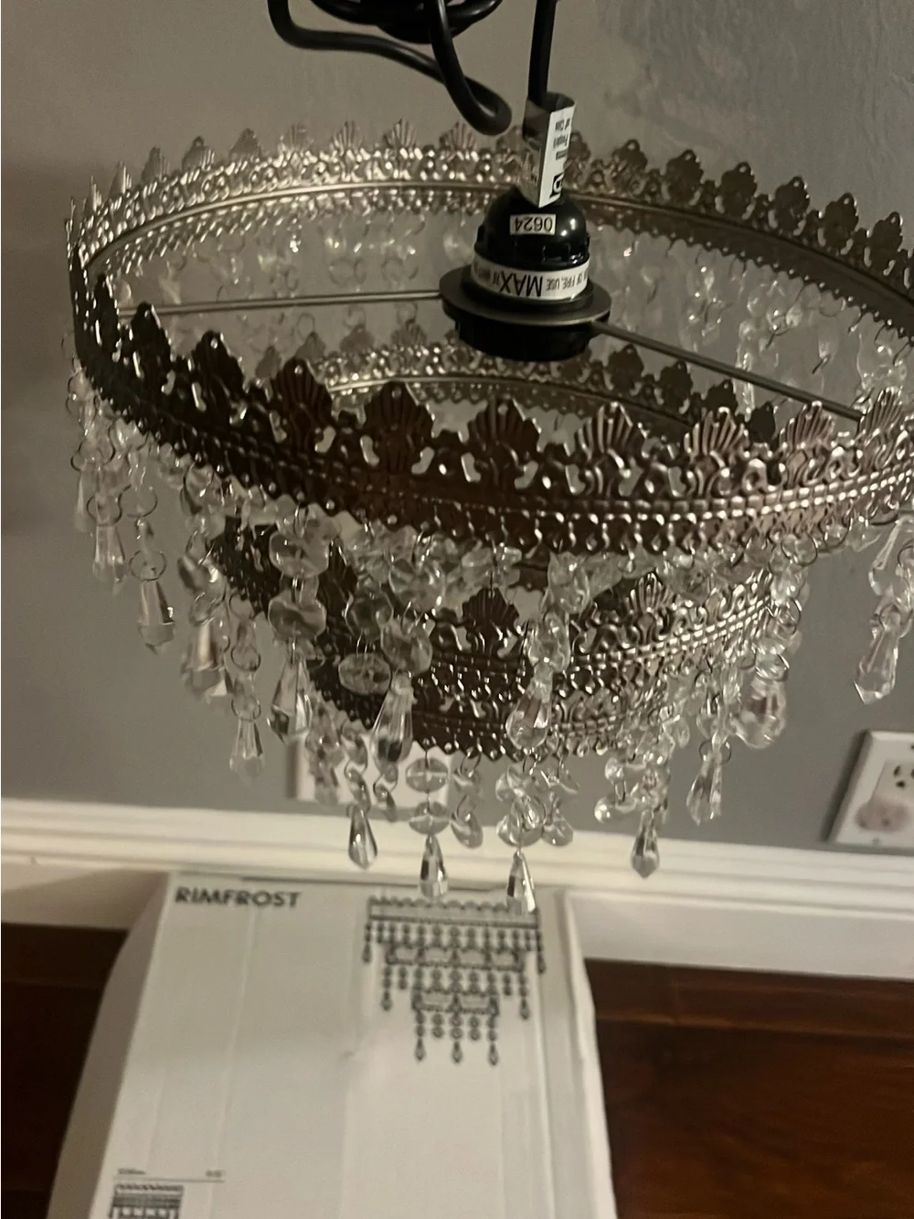 iKEA RIMFROST Crystal Chandelier -new in box